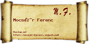 Mocsár Ferenc névjegykártya