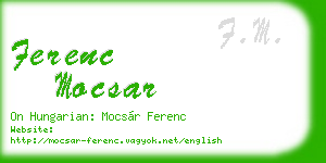 ferenc mocsar business card
